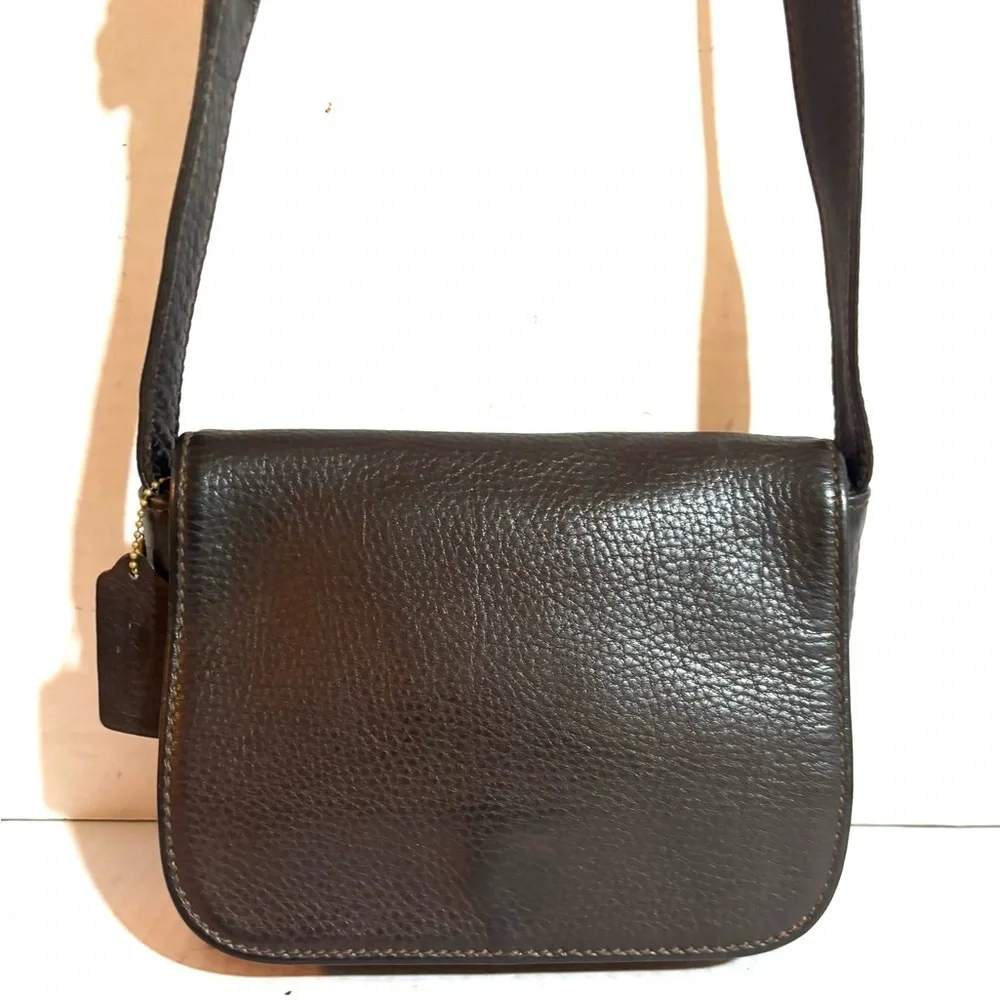 Coach vintage black leather crossbody handbag